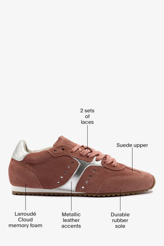 Stella Sneaker Dusty Rose Suede Sneaker Larroudé