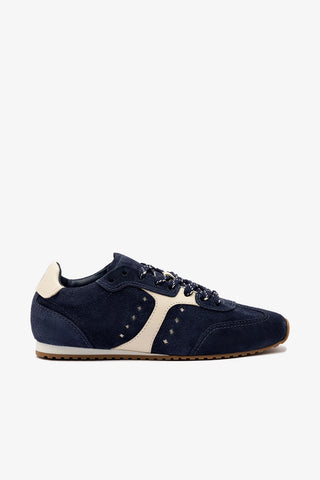 Stella Sneaker In Navy Suede and Ivory Leather