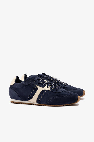 Stella Sneaker In Navy Suede and Ivory Leather