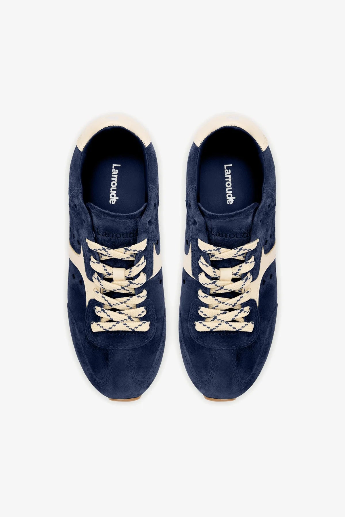 Stella Sneaker In Navy Suede and Ivory Leather