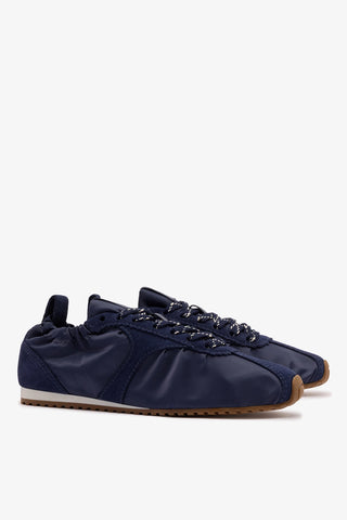 Stella Lite Sneaker In Navy Nylon and Suede Womens - Shoes - Sneakers Larroudé