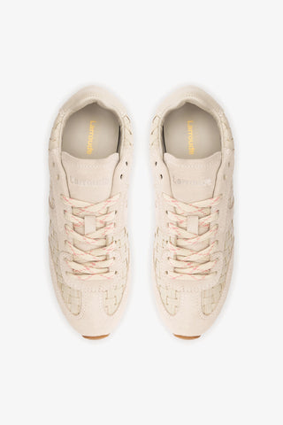 Stella Macrame Sneaker In Mushroom Grey Leather and Suede