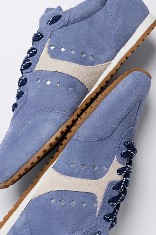 Stella Sneaker Niagara Blue Suede Sneaker Larroudé