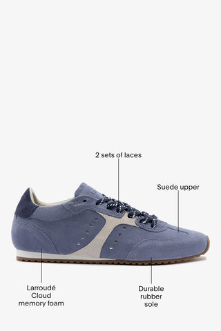 Stella Sneaker Niagara Blue Suede Sneaker Larroudé