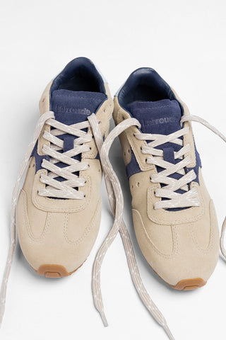 Stella Sneaker Oyster Gray Suede Sneaker Larroudé