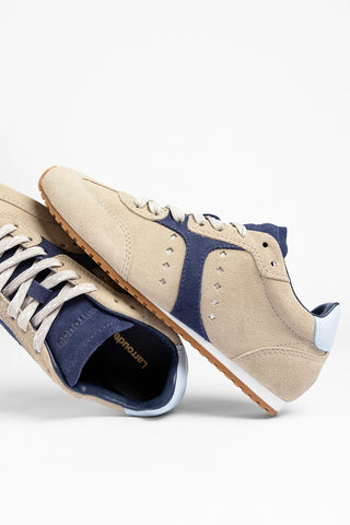 Stella Sneaker Oyster Gray Suede Sneaker Larroudé