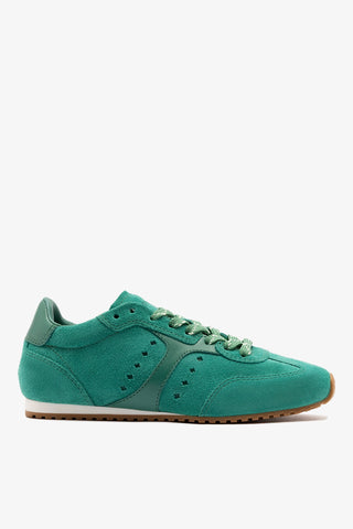 Stella Sneaker Pitti Green Suede and Leather Sneaker Larroudé