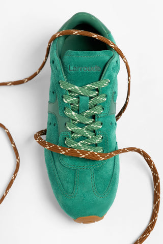 Stella Sneaker Pitti Green Suede and Leather Sneaker Larroudé