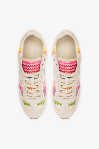 Stella Sneaker Rainbow Raffia Sneaker Larroudé