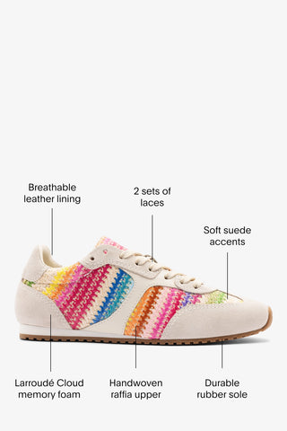 Stella Sneaker Rainbow Raffia Sneaker Larroudé