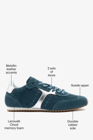 Stella Sneaker Teal Suede Sneaker Larroudé