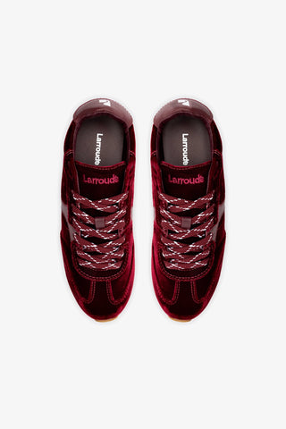 Stella Sneaker In Wine Velvet