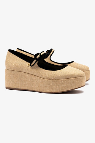 Blair Flatform In Beige Raffia