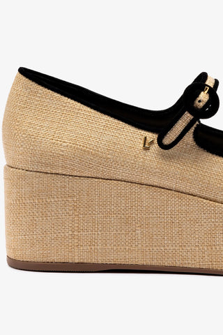 Blair Flatform In Beige Raffia