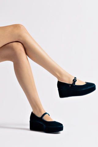 Blair Flatform In Deepsea Velvet