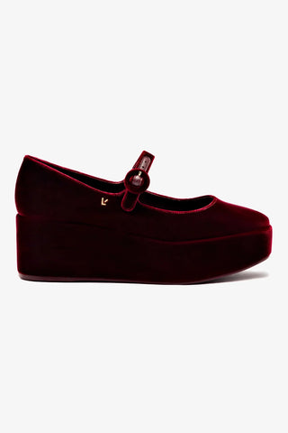 Blair Flatform In Wine Velvet