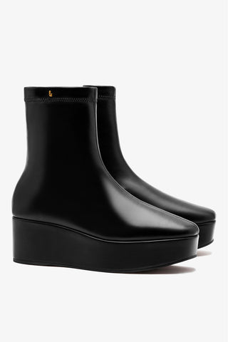 Dani Flatform Boot In Black Leather