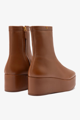 Dani New Flatform Boot In Caramel Leather