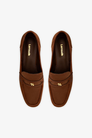 Suki Flatform Loafer In Burnt Umber Suede