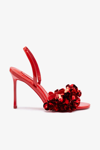 Morgan Sandal In Scarlet Patent Leather