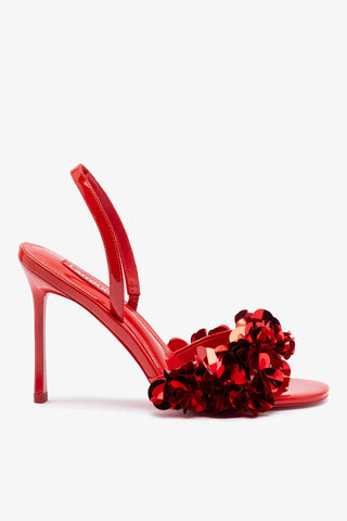 Morgan Sandal In Scarlet Patent Leather