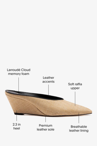 Loulou Mule Beige Raffia Mule Larroudé