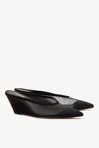 Loulou Mesh Mule Black — Larroudé