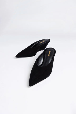 Loulou Mule Black Suede Mule Larroudé