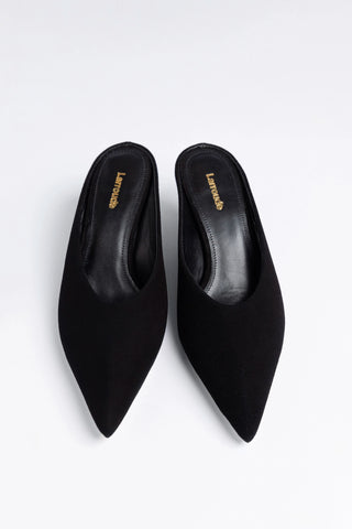 Loulou Mule Black Suede Mule Larroudé