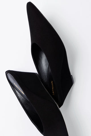 Loulou Mule Black Suede Mule Larroudé