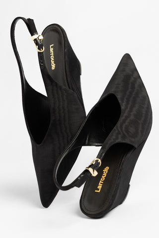 Loulou Pump Black Arianna Fabric Pump Larroudé