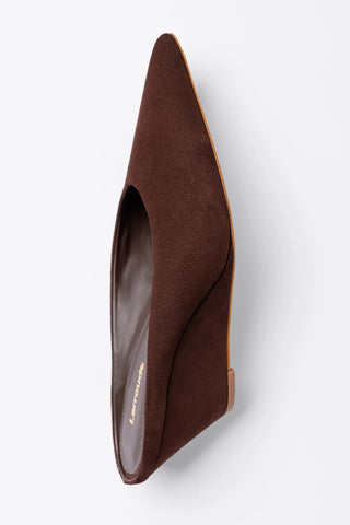 Loulou Mule Brown Suede Mule Larroudé