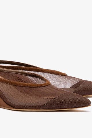 Loulou Mesh Mule Burnt Umber — Larroudé