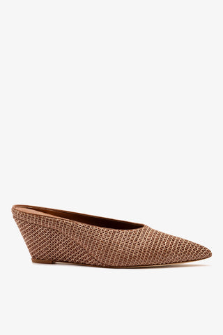 Loulou Mule Caramel Raffia Pump Larroude