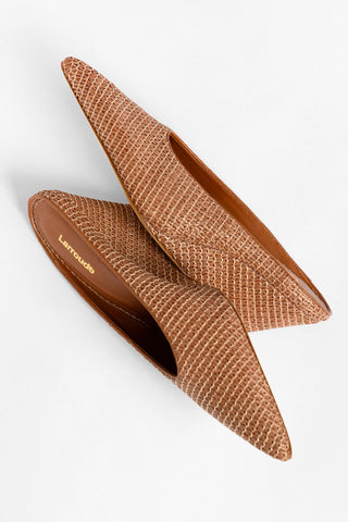 Loulou Mule Caramel Raffia Pump Larroude