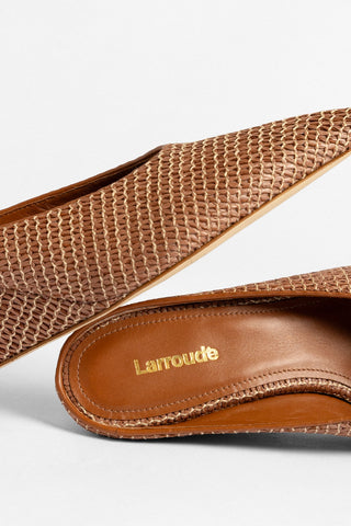 Loulou Mule Caramel Raffia Pump Larroude