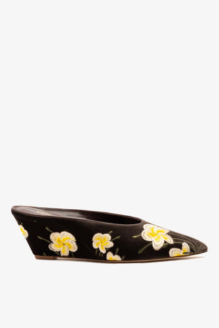 Loulou Blossom Mule Espresso Velvet