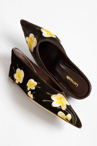 Loulou Blossom Mule Espresso Velvet
