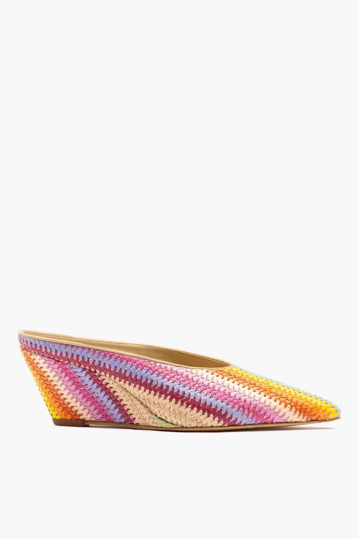 Multicolor Raffia Mid Heel Mule Loulou – Larroude