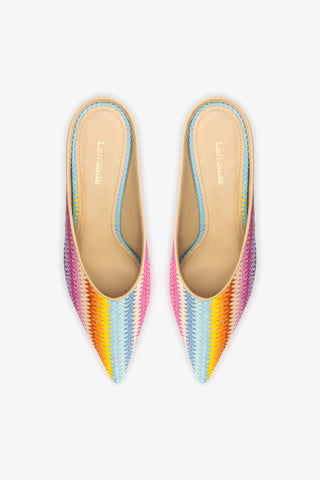 Loulou Mule Rainbow Raffia Mule Larroudé