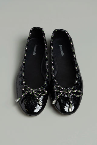 Gallina Ballet Flat In Black Patent Leather