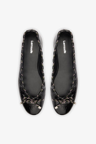 Gallina Ballet Flat In Black Patent Leather