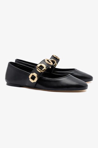 Milan Ballet Flat In Black Leather