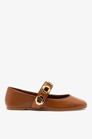 Milan Ballet Flat In Caramel Leather