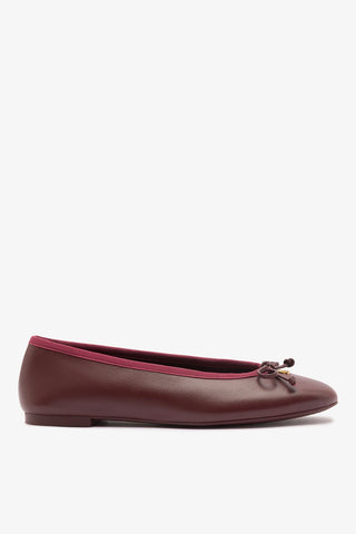 Pavlova Ballet Flat In Burgundy Leather Ballet Larroudé