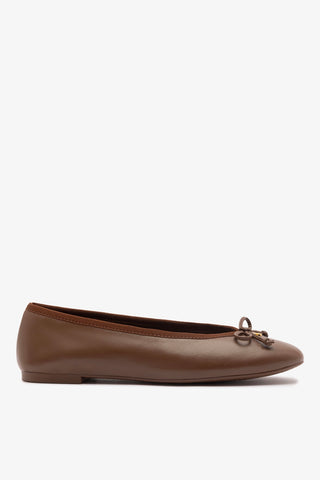 Pavlova Ballet Flat In Burnt Umber Leather Ballet Larroudé