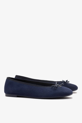 Pavlova Ballet Flat In Indigo Suede Ballet Larroudé