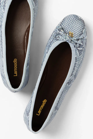 Pavlova Ballet Flat Maya Python Leather Ballet Larroudé