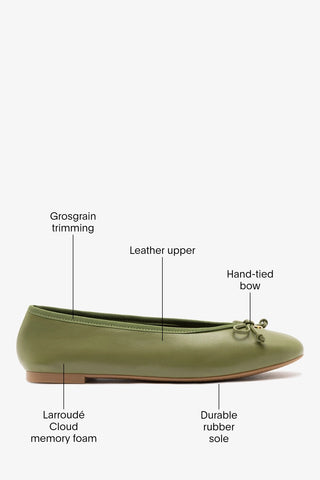 Pavlova Ballet Flat Seaweed Leather Ballet Larroudé 5 Seaweed