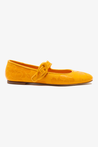 Verona Ballet Flat In Amber Sakura Printed Suede